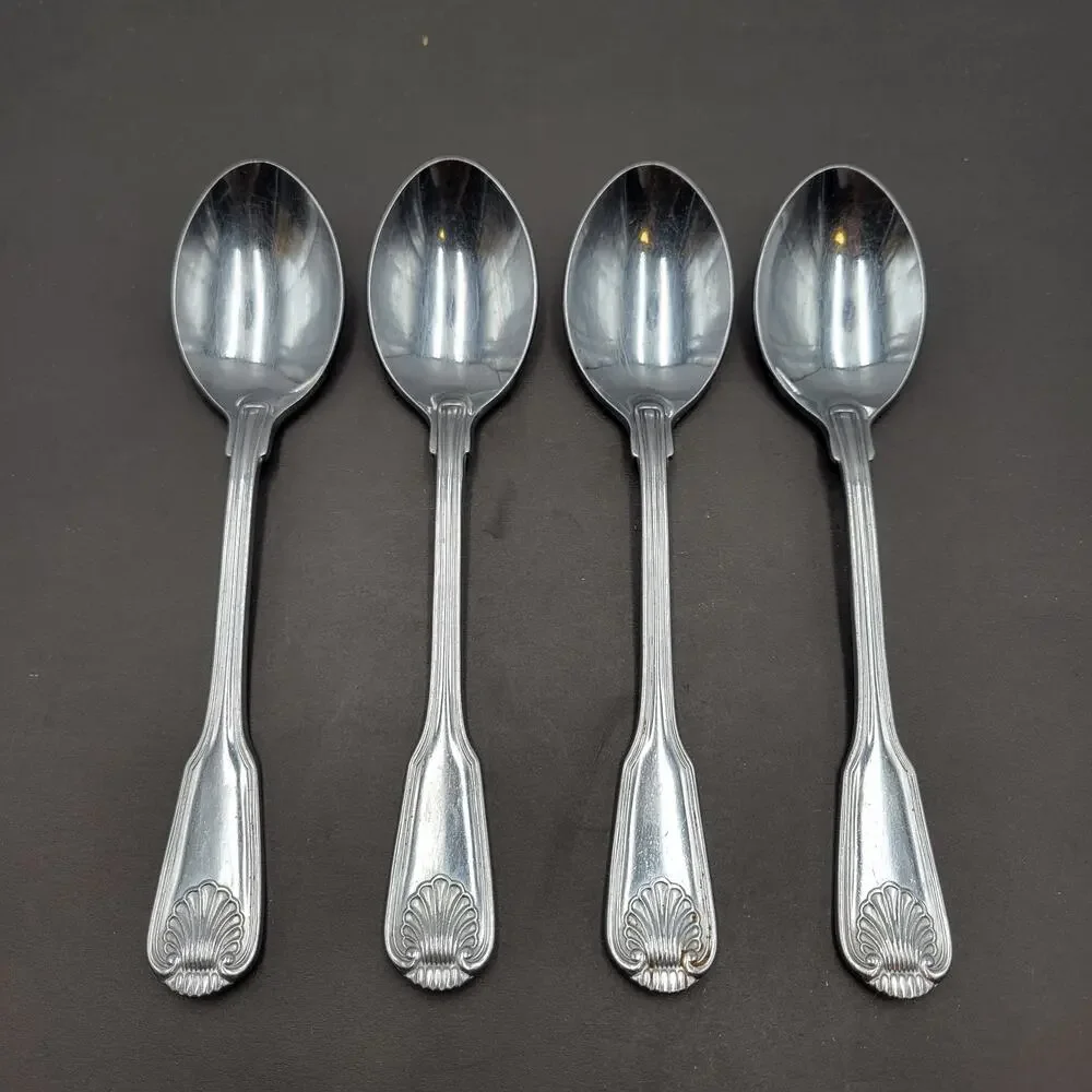 Towle London Shell Teaspoon JAPAN Stainless Flatware Set Of 4 Supreme Cutlery